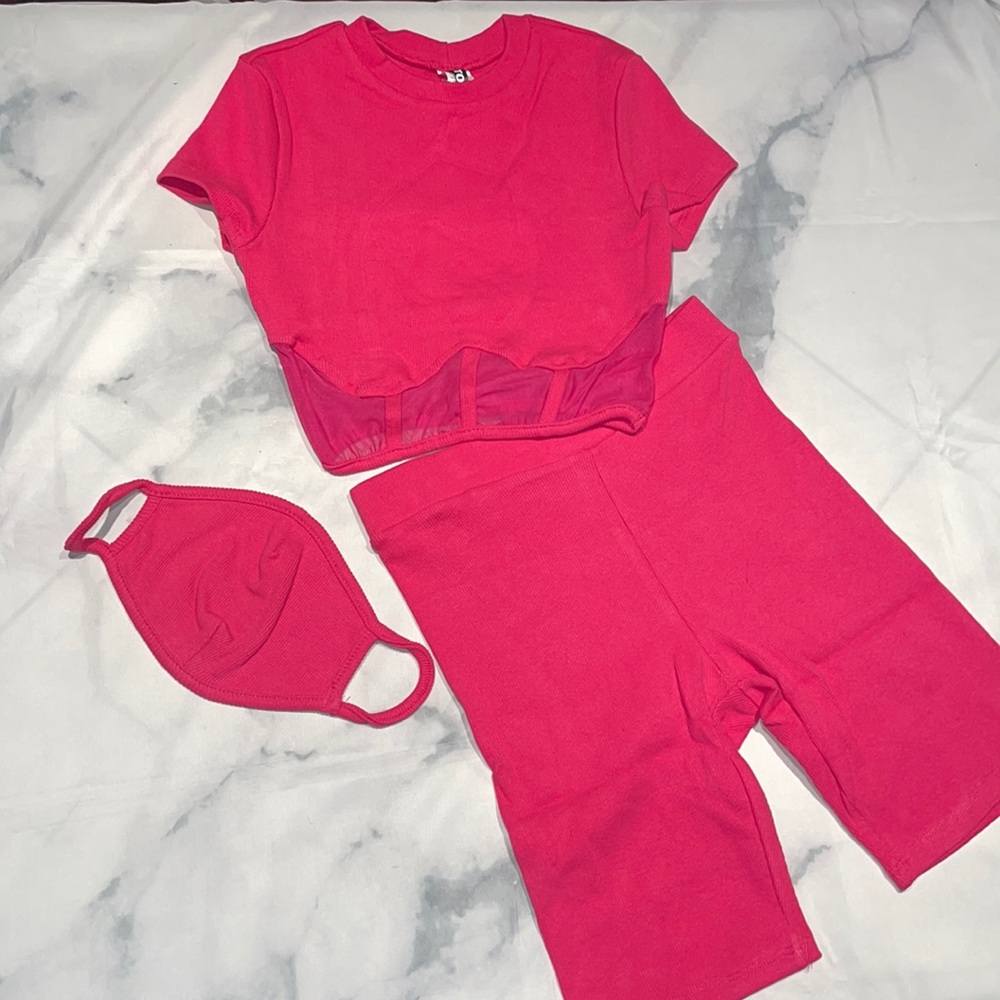 Hot Pink Corset Set